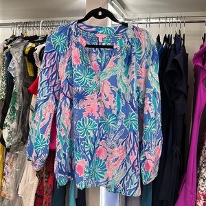 Lilly Pulitzer Elsa Silk Shirt XL